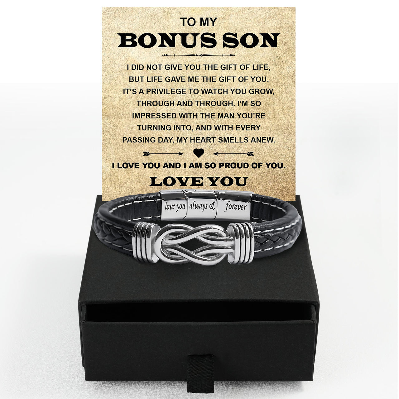 Bracelet Necklace Gifts For Bonus Son With Personalized Message Card Necklace