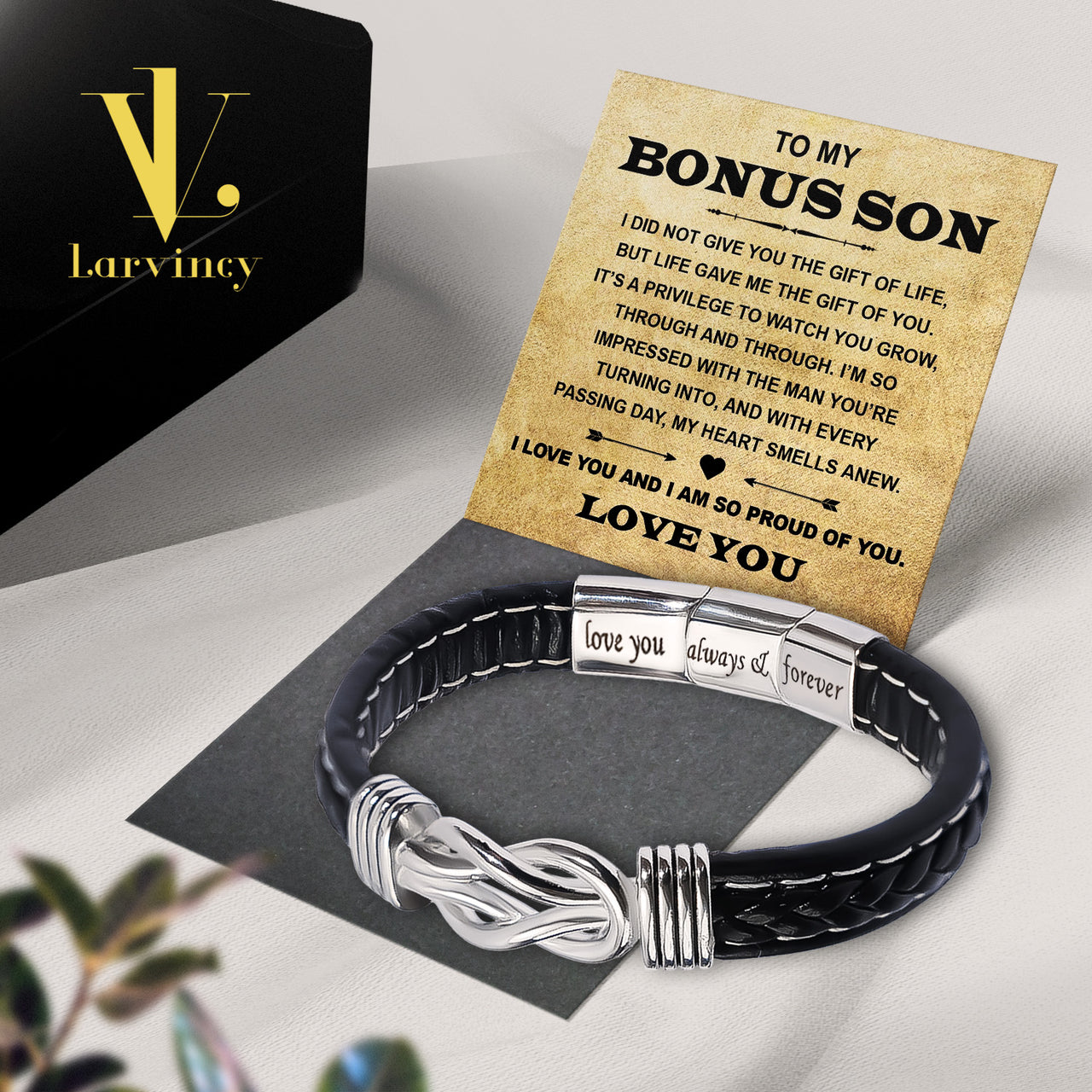 Bracelet Necklace Gifts For Bonus Son With Personalized Message Card Necklace