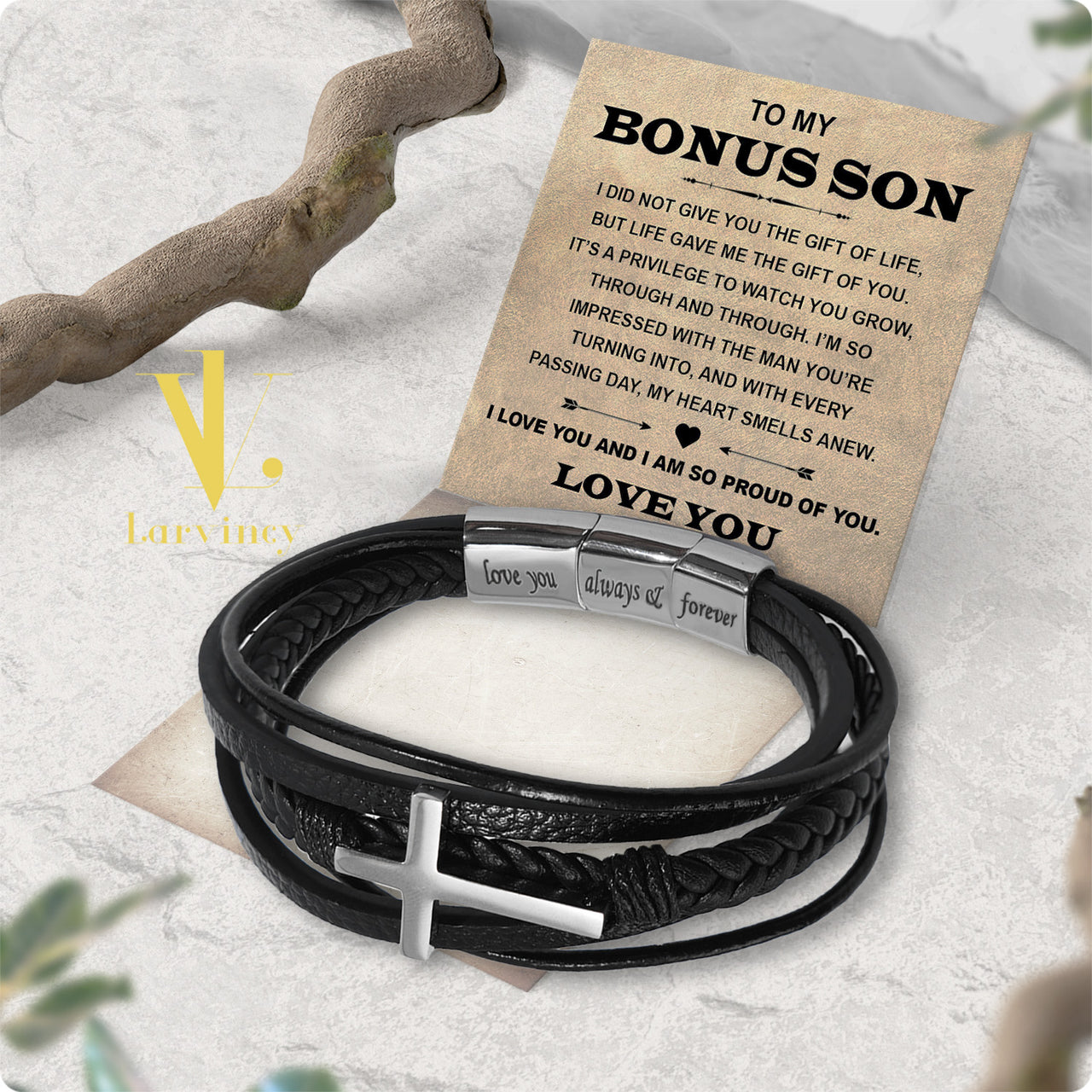 Bracelet Necklace Gifts For Bonus Son With Personalized Message Card Necklace