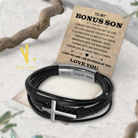 Thumbnail for Bracelet Necklace Gifts For Bonus Son With Personalized Message Card Necklace