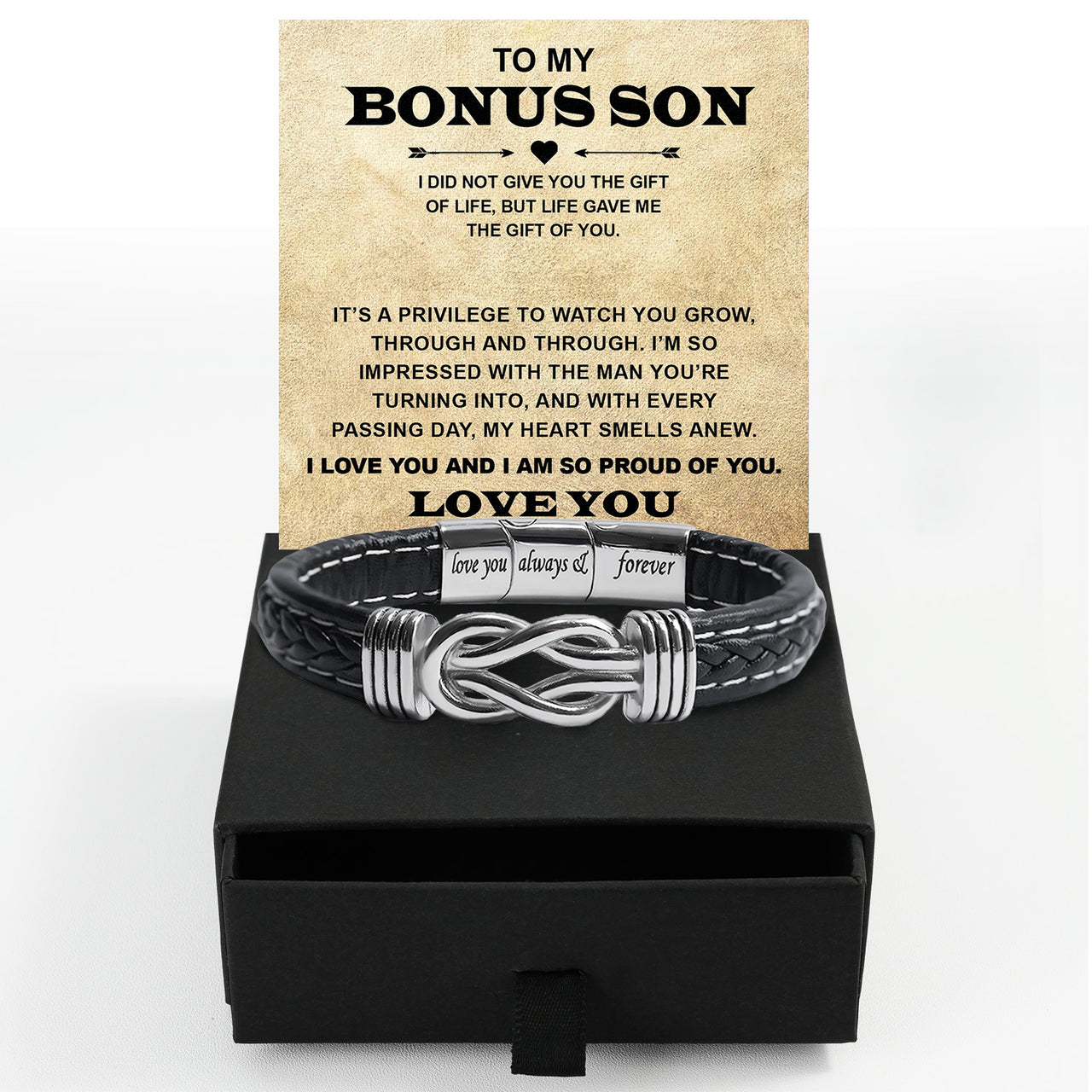 Bracelet Necklace Gifts For Bonus Son With Personalized Message Card Necklace