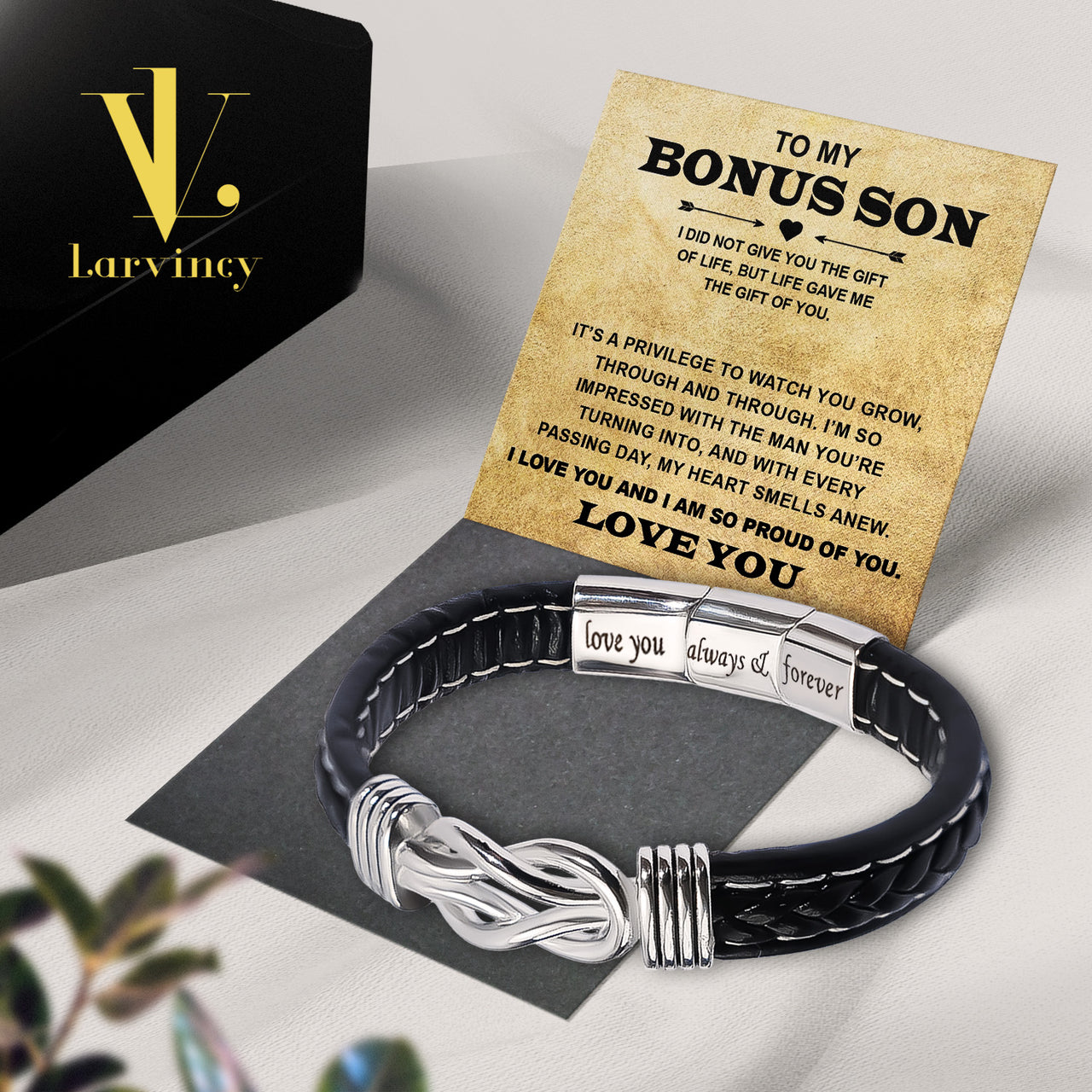 Bracelet Necklace Gifts For Bonus Son With Personalized Message Card Necklace