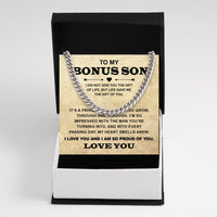 Thumbnail for Cuban Necklace Gifts For Bonus Son With Personalized Message Card Necklace