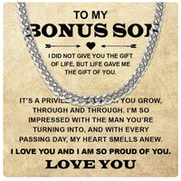 Thumbnail for Cuban Necklace Gifts For Bonus Son With Personalized Message Card Necklace