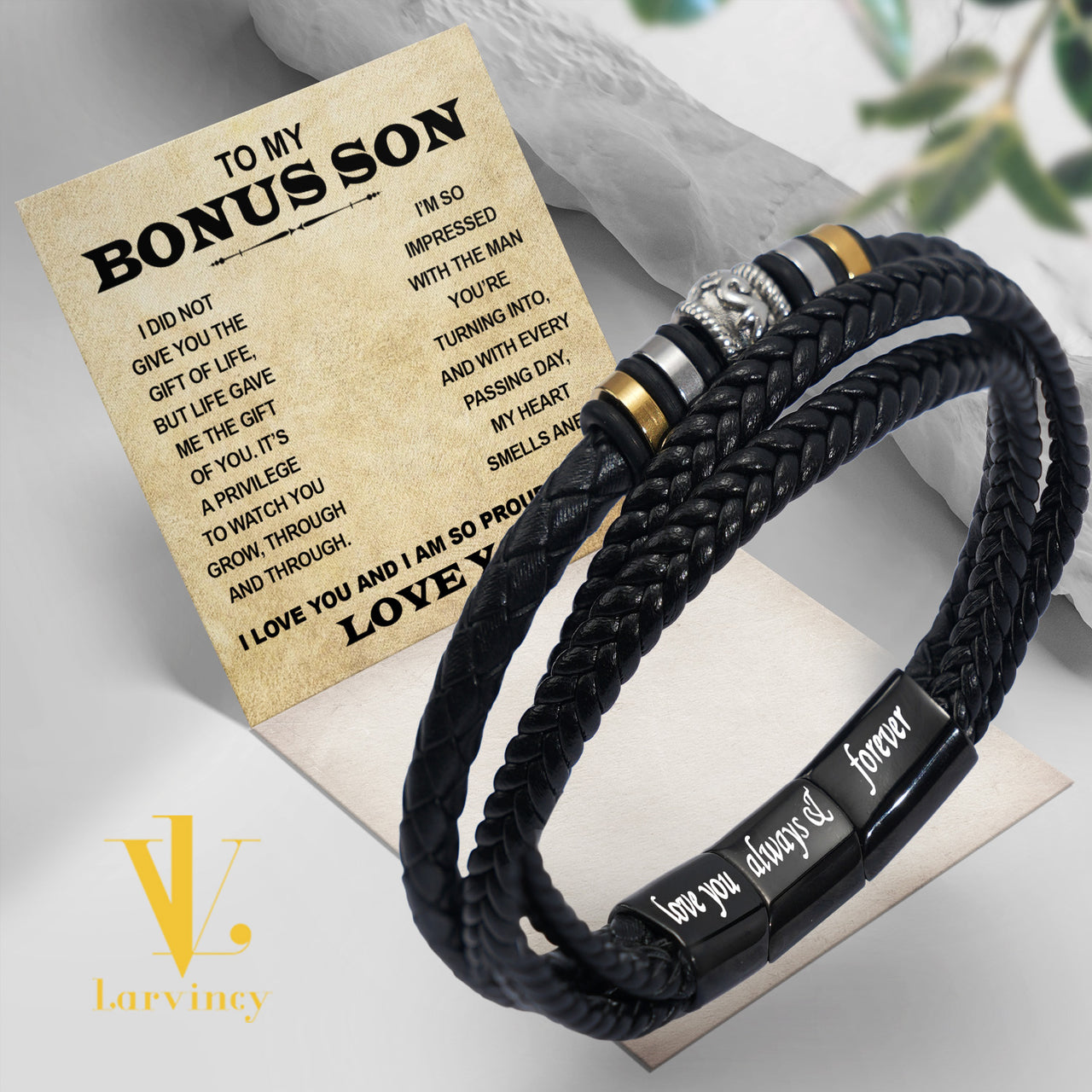 Bracelet Necklace Gifts For Bonus Son With Personalized Message Card Necklace