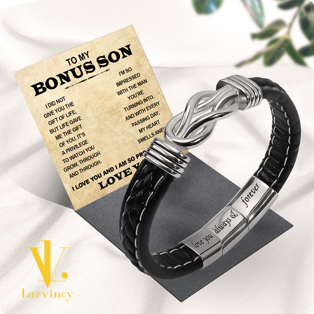 Bracelet Necklace Gifts For Bonus Son With Personalized Message Card Necklace