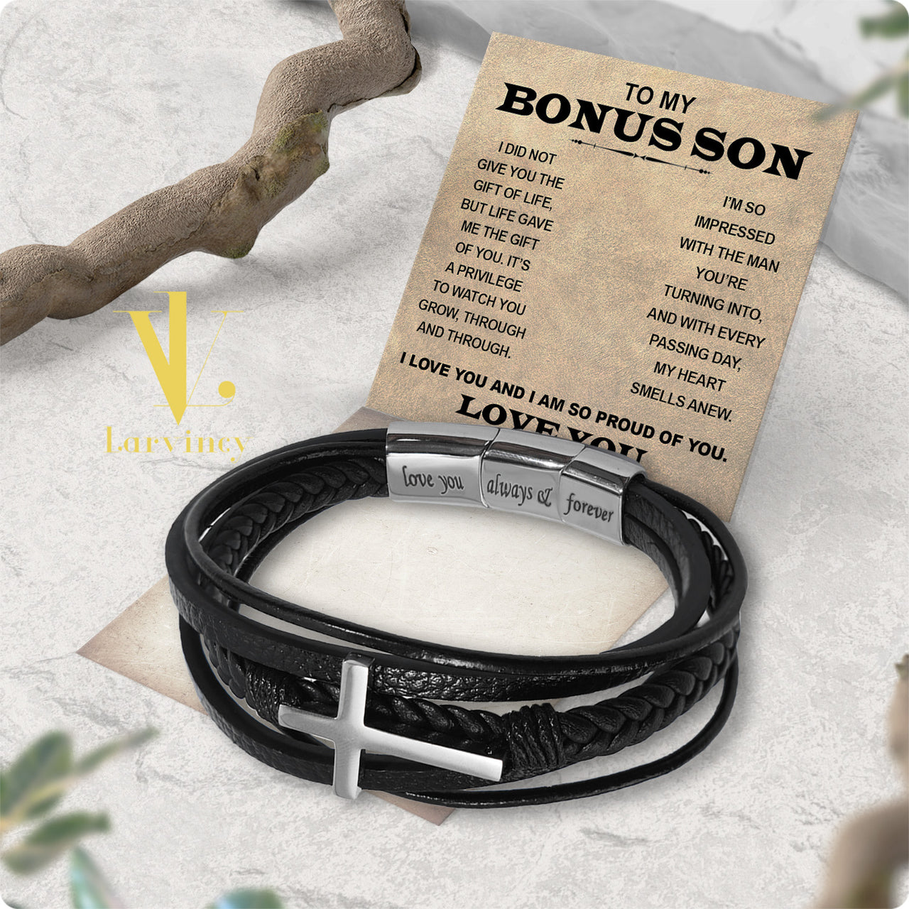 Bracelet Necklace Gifts For Bonus Son With Personalized Message Card Necklace