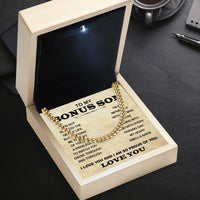 Thumbnail for Cuban Necklace Gifts For Bonus Son With Personalized Message Card Necklace