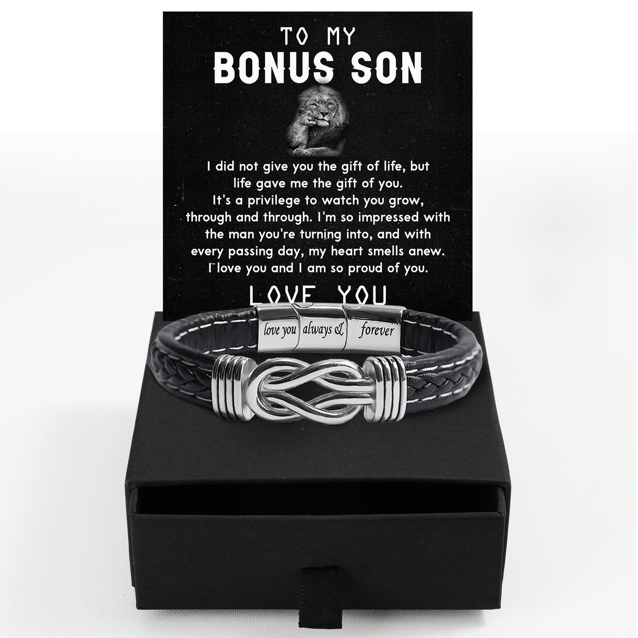 Bracelet Necklace Gifts For Bonus Son With Personalized Message Card Necklace