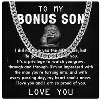 Thumbnail for Cuban Necklace Gifts For Bonus Son With Personalized Message Card Necklace