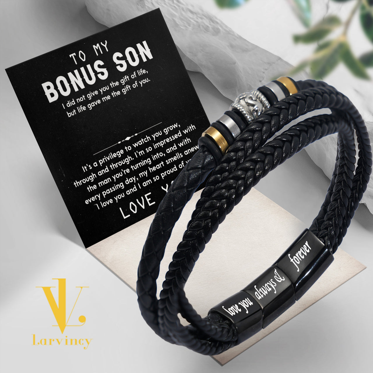 Bracelet Necklace Gifts For Bonus Son With Personalized Message Card Necklace