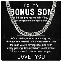 Thumbnail for Cuban Necklace Gifts For Bonus Son With Personalized Message Card Necklace