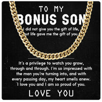 Thumbnail for Cuban Necklace Gifts For Bonus Son With Personalized Message Card Necklace