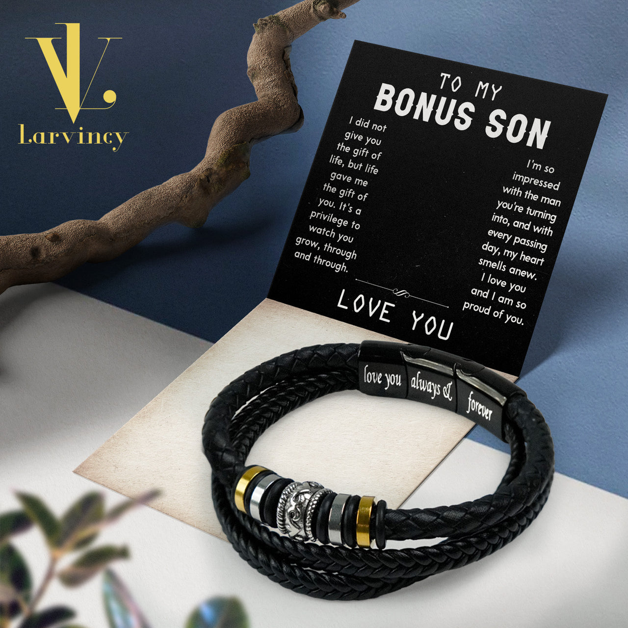 Bracelet Necklace Gifts For Bonus Son With Personalized Message Card Necklace