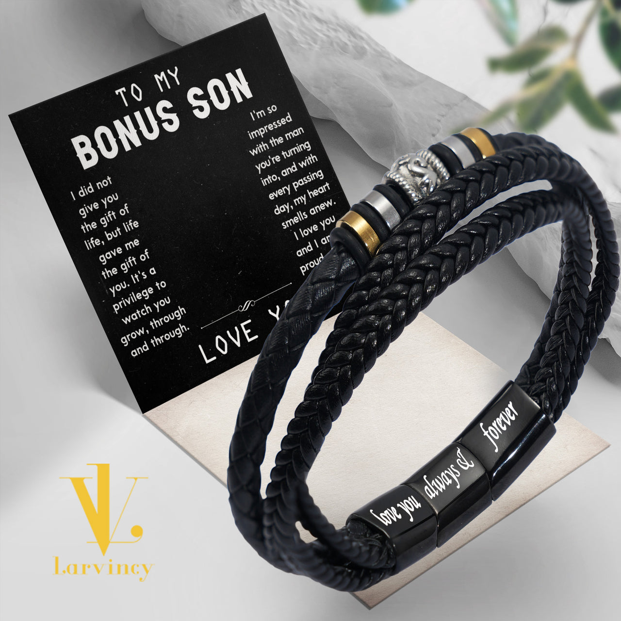 Bracelet Necklace Gifts For Bonus Son With Personalized Message Card Necklace