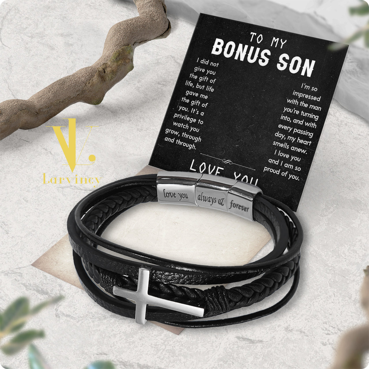 Bracelet Necklace Gifts For Bonus Son With Personalized Message Card Necklace