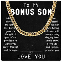 Thumbnail for Cuban Necklace Gifts For Bonus Son With Personalized Message Card Necklace