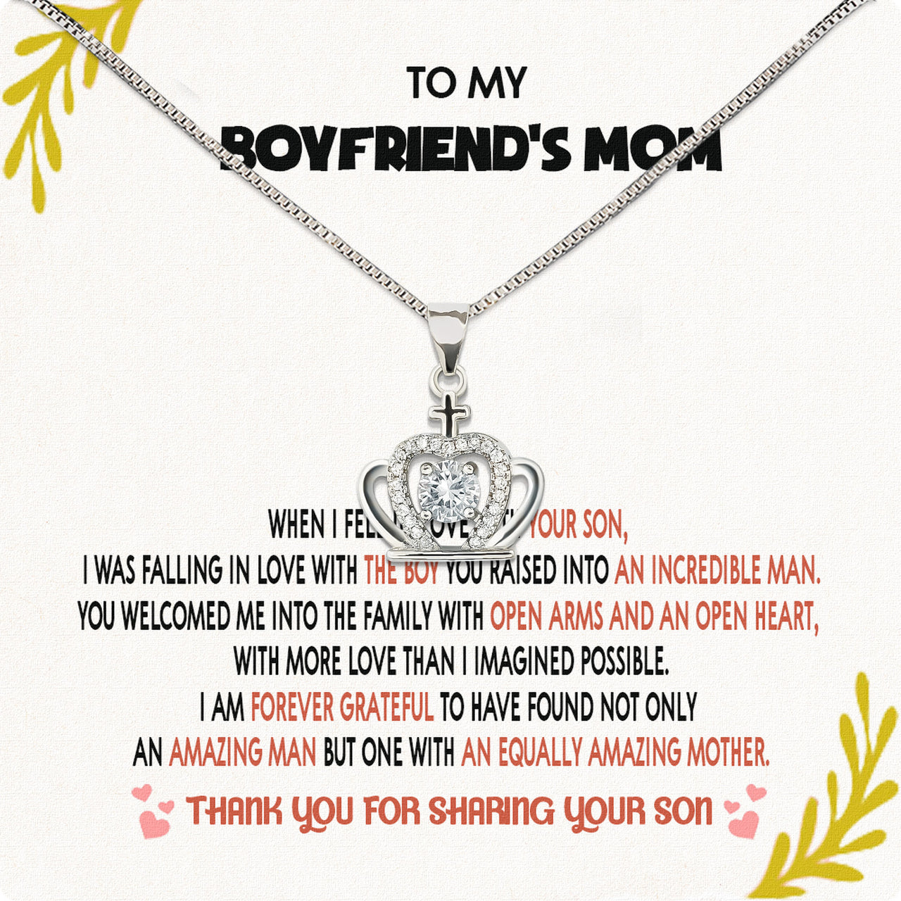 Boyfriend’s Mom Necklace: A Heartfelt Gift for the Woman Who Raised Him