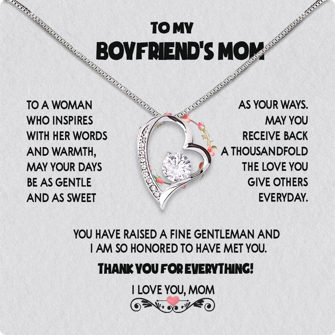 Boyfriend’s Mom Necklace: A Heartfelt Gift for the Woman Who Raised Him