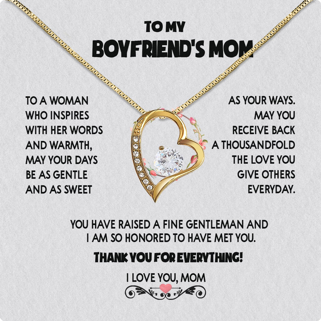 Boyfriend’s Mom Necklace: A Heartfelt Gift for the Woman Who Raised Him