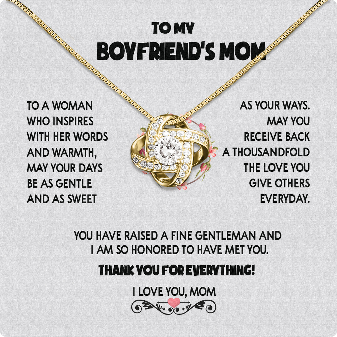 Boyfriend’s Mom Necklace: A Heartfelt Gift for the Woman Who Raised Him