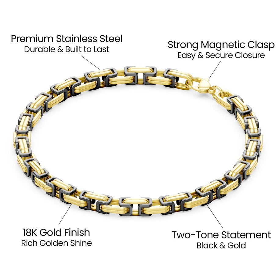 To My Son Bracelet With Heartfelt Message - Byzantine Chain Bracelet For Men - My Little Boy
