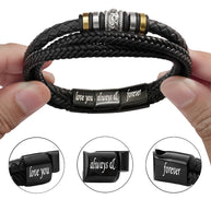 To My Grandson Bracelet With Heartfelt Message - Unique Jewelry For Men - Always Be There