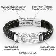 To My Grandson Linked Together Bracelet With Heartfelt Message - Unique Jewelry For Men - Beautiful Chapters