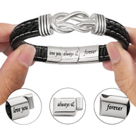 To My Son Cross Bracelet With Heartfelt Message - Unique Jewelry For Men - Always Right There