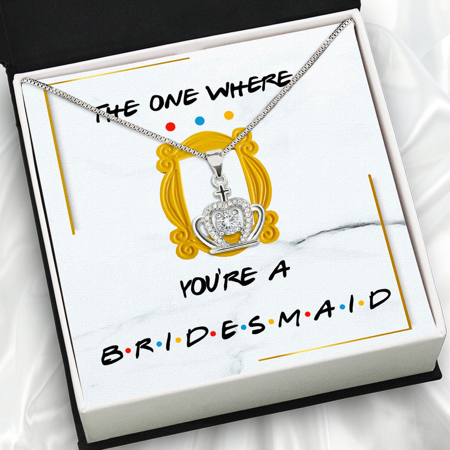 Bridesmaid Necklace With Personalized Message Card