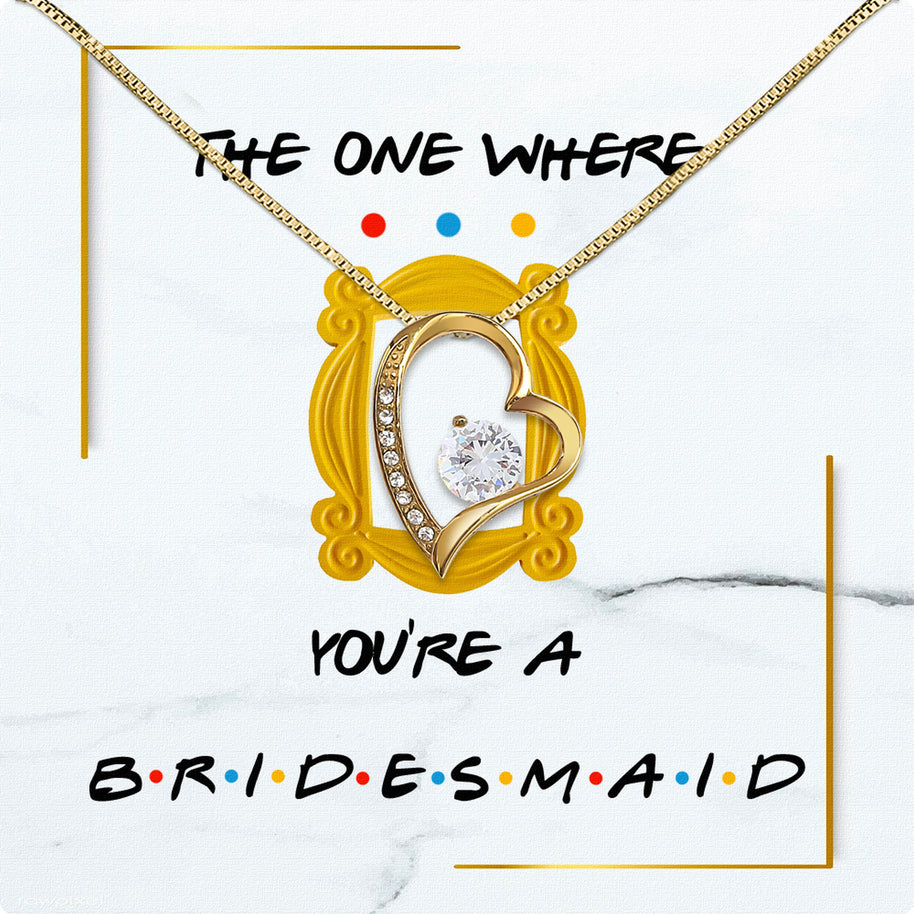 Bridesmaid Necklace With Personalized Message Card