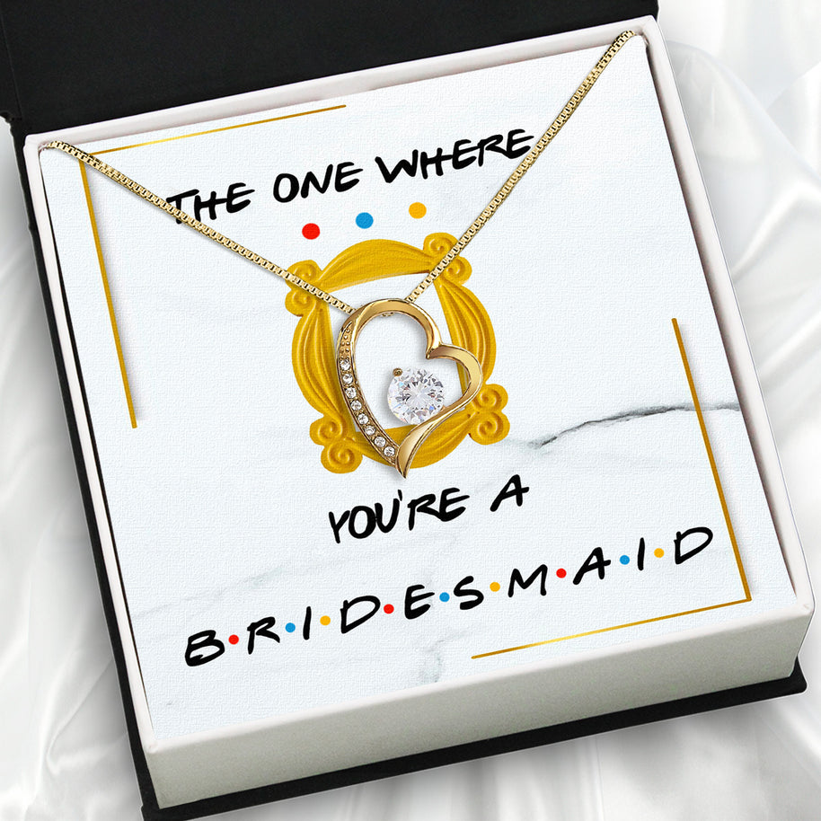 Bridesmaid Necklace With Personalized Message Card