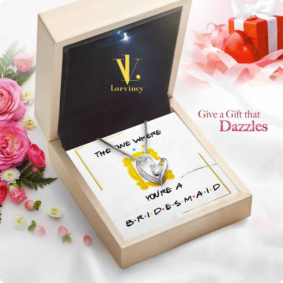 Bridesmaid Necklace With Personalized Message Card