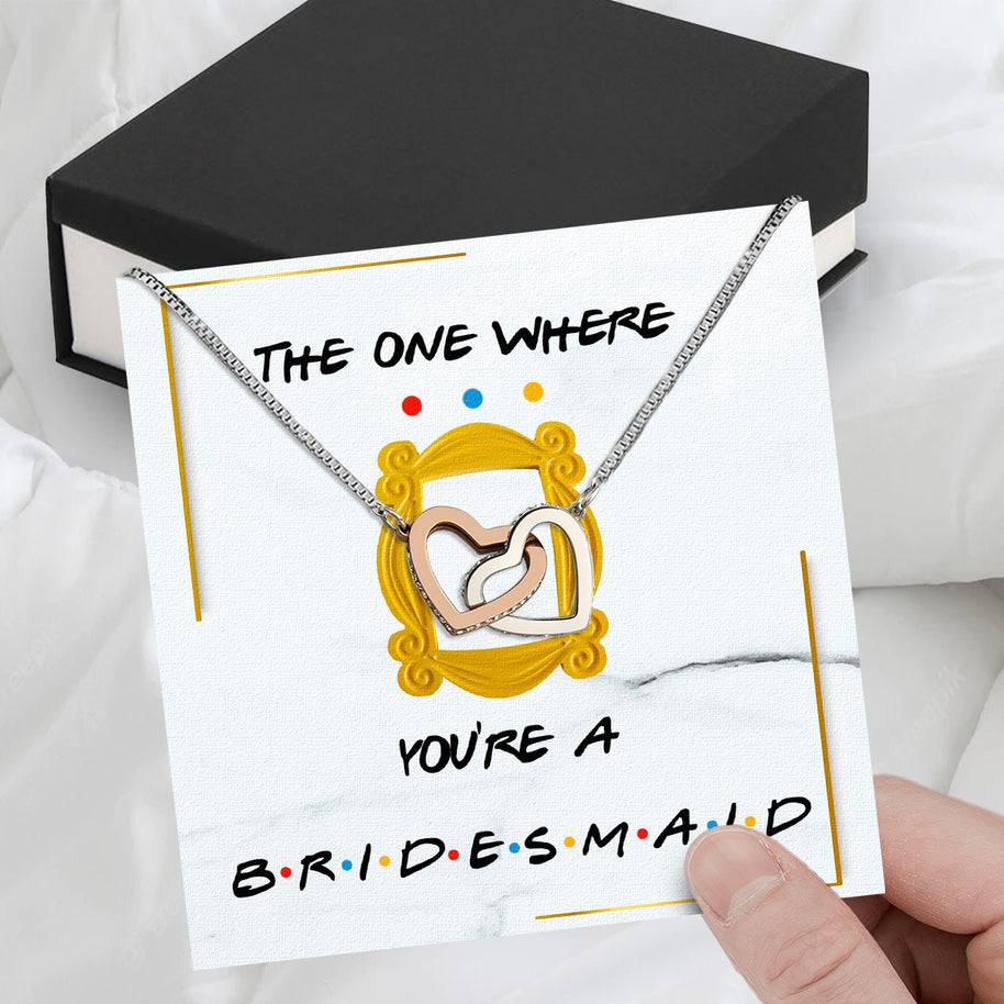 Bridesmaid Necklace With Personalized Message Card