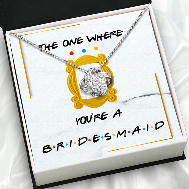 Bridesmaid Necklace With Personalized Message Card