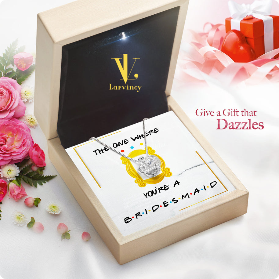 Bridesmaid Necklace With Personalized Message Card