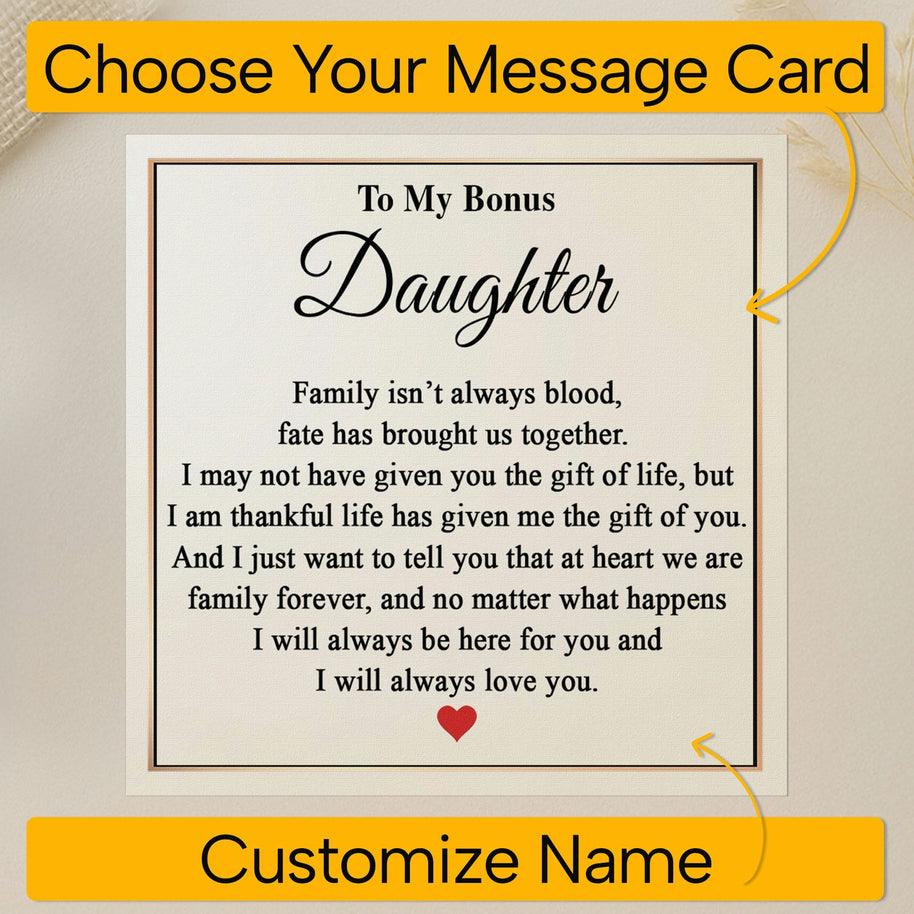 To My Bonus Daughter Bracelet With Message Card - Brought Us Together