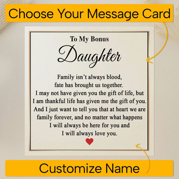 To My Bonus Daughter Bracelet With Message Card - Brought Us Together
