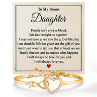 To My Bonus Daughter Bracelet With Message Card - Brought Us Together