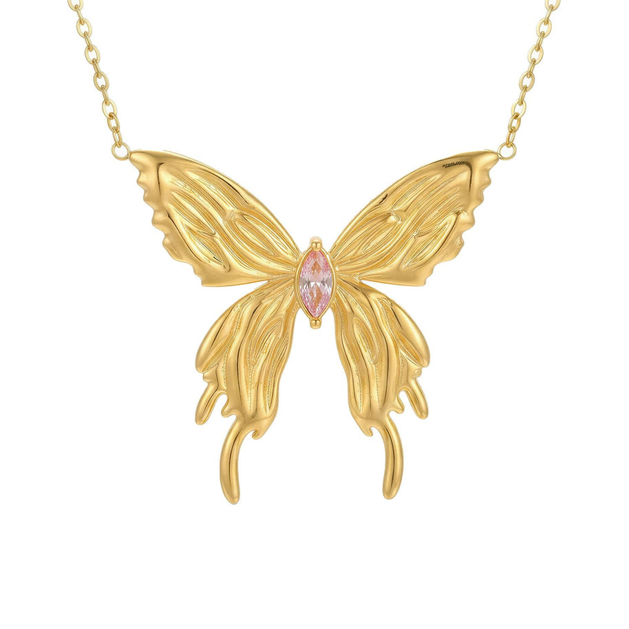 To My Daughter With Heartfelt Message - Butterfly Necklace For Daughter - Pages Of My Life