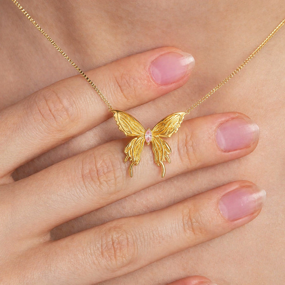 To My Daughter With Heartfelt Message - Butterfly Necklace For Daughter - Pages Of My Life