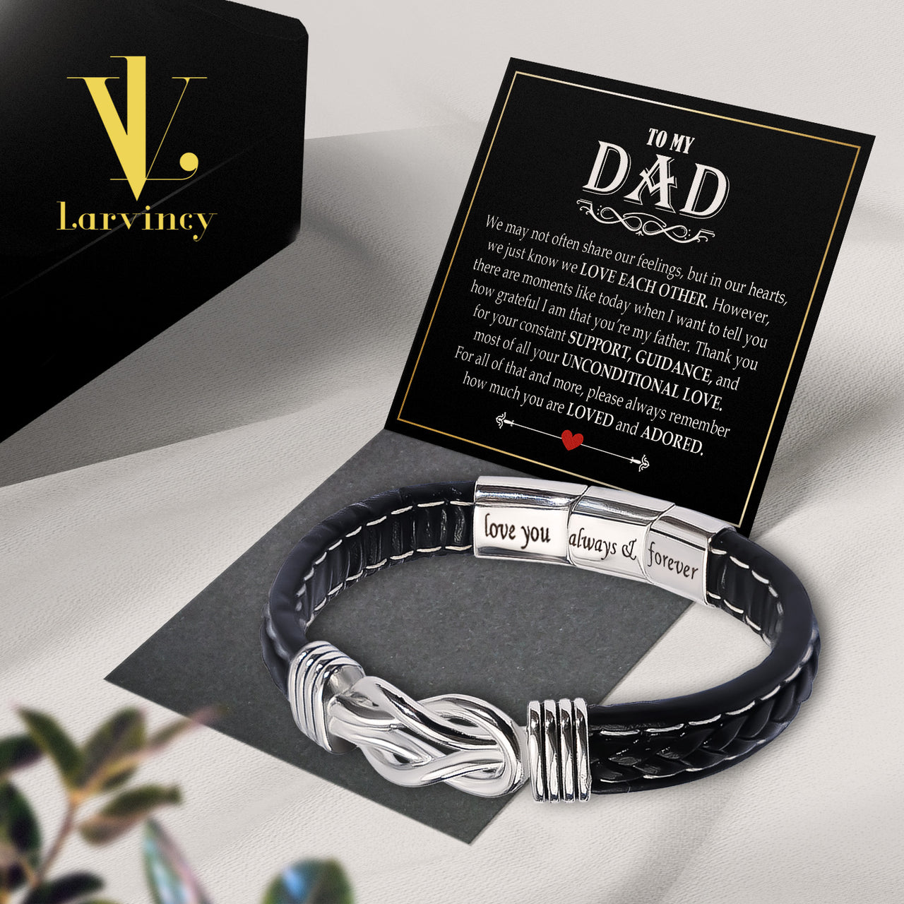 Bracelet Necklace Gifts For Dad With Personalized Message Card Necklace