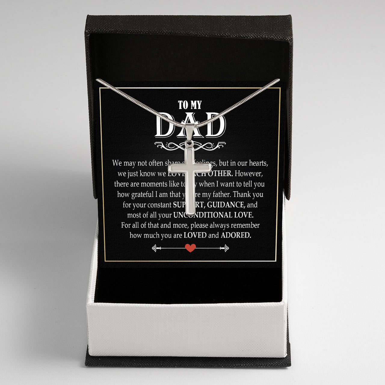 Cuban Necklace Gifts For Dad With Personalized Message Card Necklace