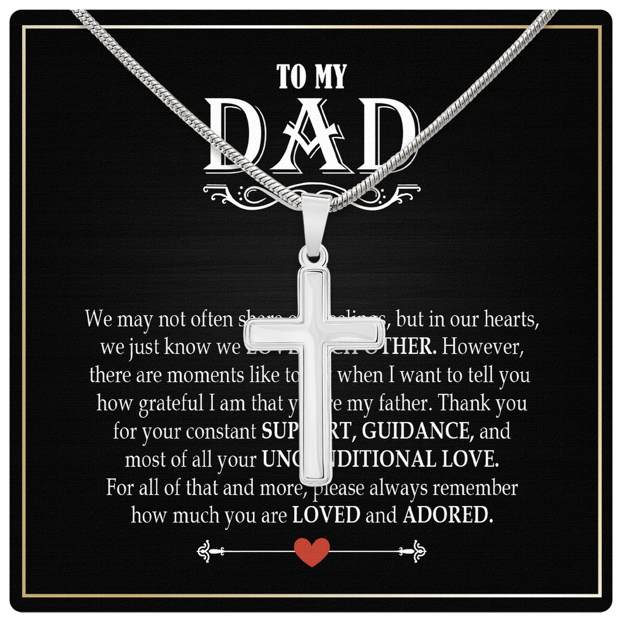 Cuban Necklace Gifts For Dad With Personalized Message Card Necklace