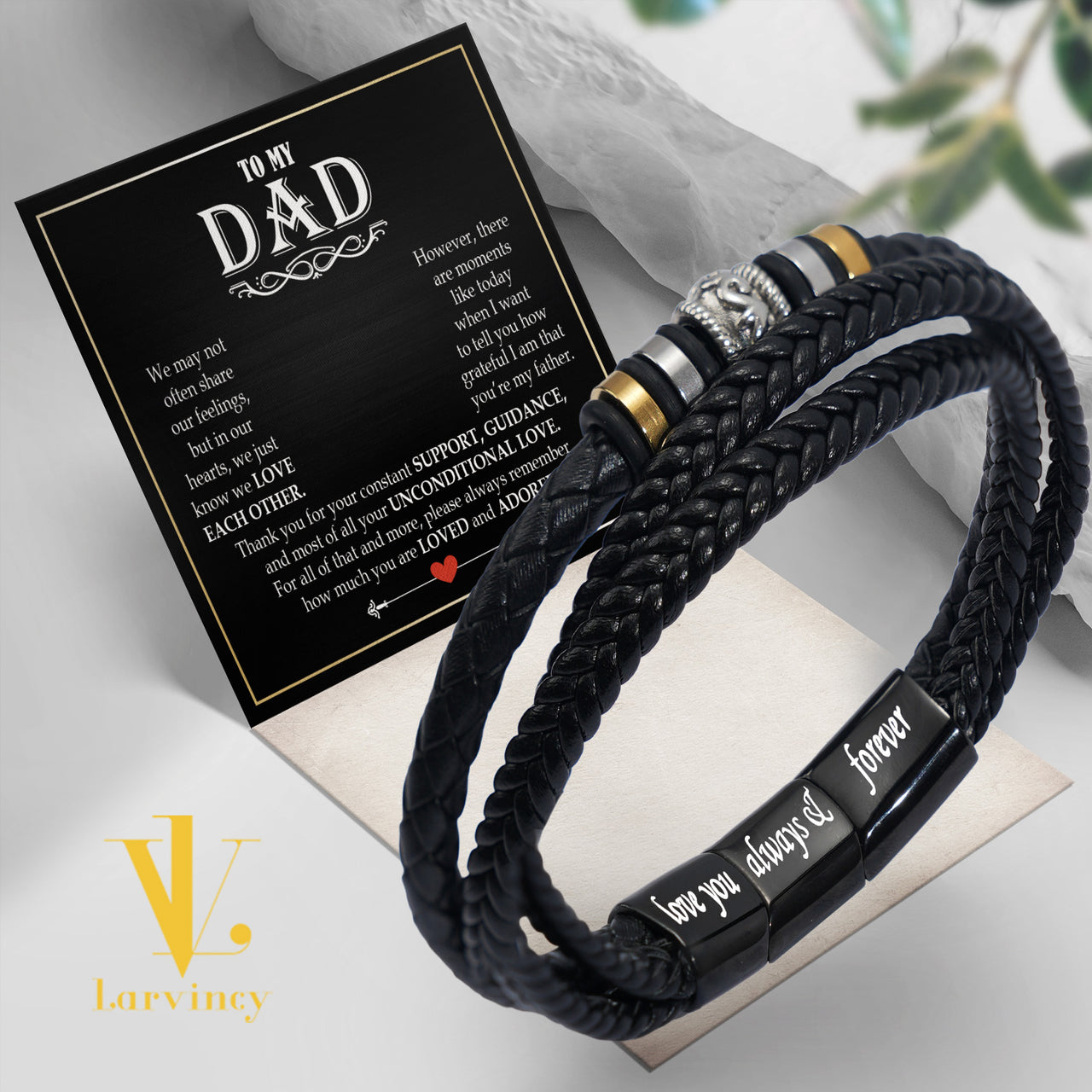 Bracelet Necklace Gifts For Dad With Personalized Message Card Necklace