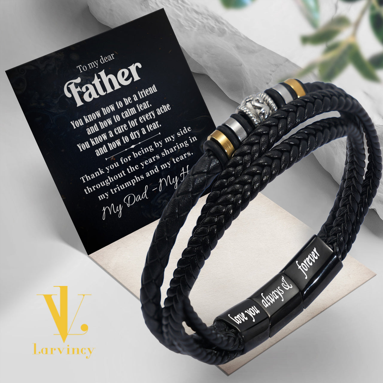 Bracelet Necklace Gifts For Dad With Personalized Message Card Necklace