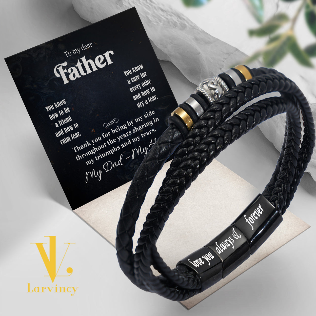 Bracelet Necklace Gifts For Dad With Personalized Message Card Necklace