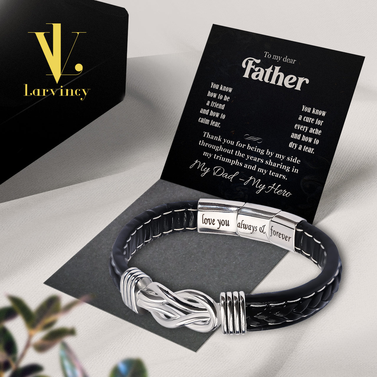 Bracelet Necklace Gifts For Dad With Personalized Message Card Necklace