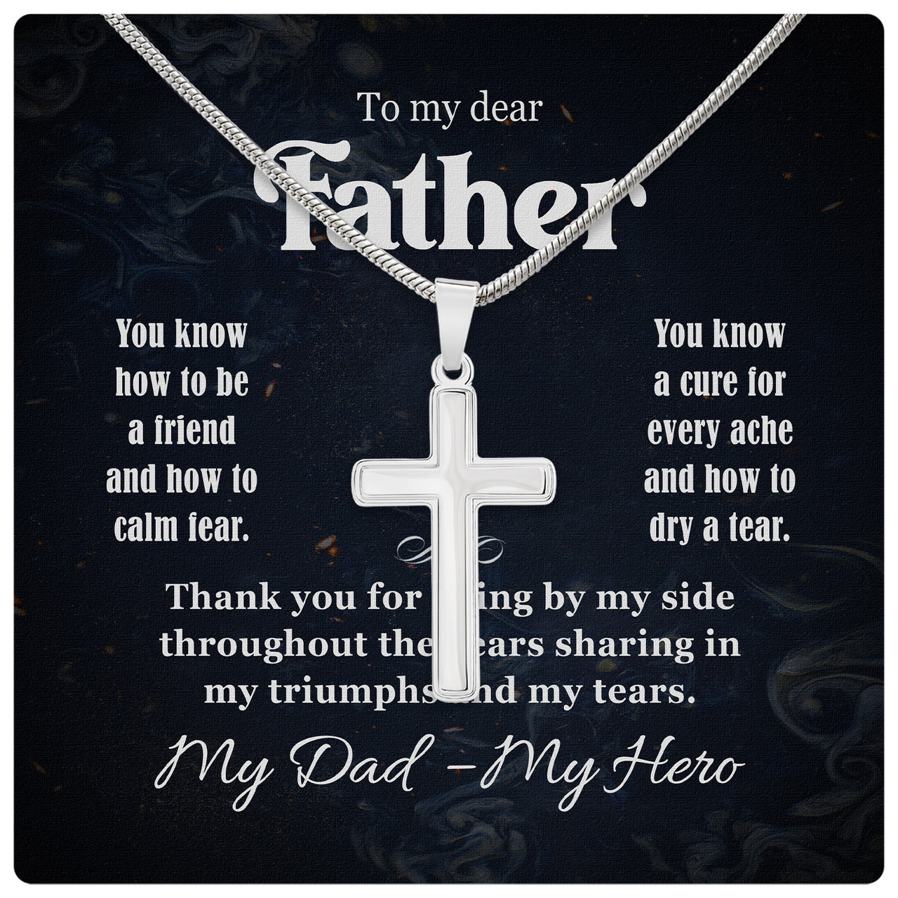 Cuban Necklace Gifts For Dad With Personalized Message Card Necklace