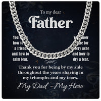 Thumbnail for Cuban Necklace Gifts For Dad With Personalized Message Card Necklace